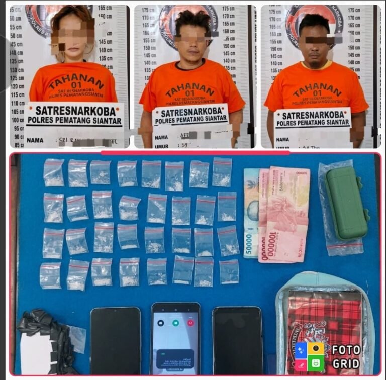 Polres Pematang Siantar Gagalkan Peredaran Sabu di Jalan Mataram, Tiga Orang Tangkap