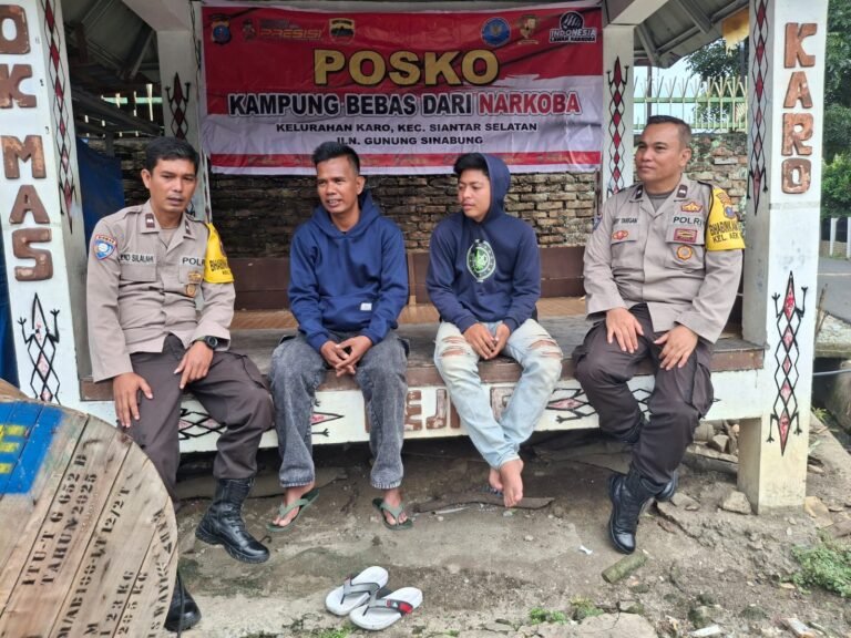 Sosialisasikan Bahaya Narkoba, Polsek Siantar Selatan Sambangi Posko KBN Jalan Gunung Sinabung