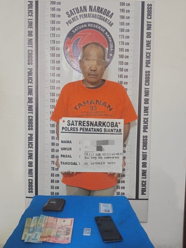 Polres Pematang Siantar Tangkap Seorang Residivis Miliki Sabu di Jalan Singosari Gang Selamat