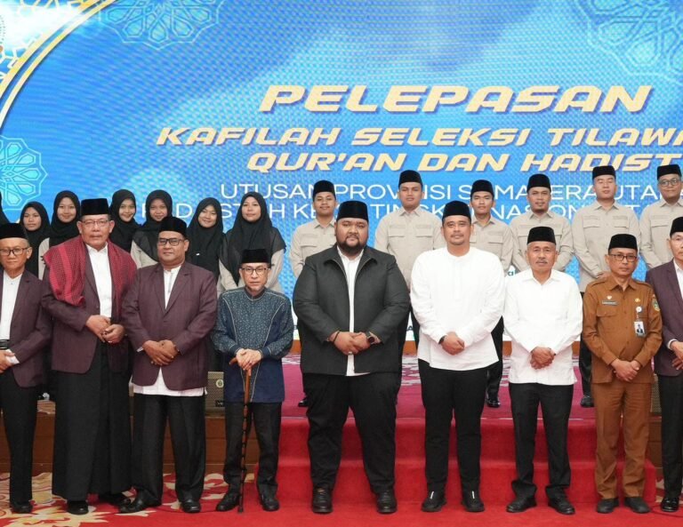 Bobby Nasution Lepas Kafilah Sumatera Utara ke STQH Nasional 2025 di Kendari, Sulawesi Tenggara