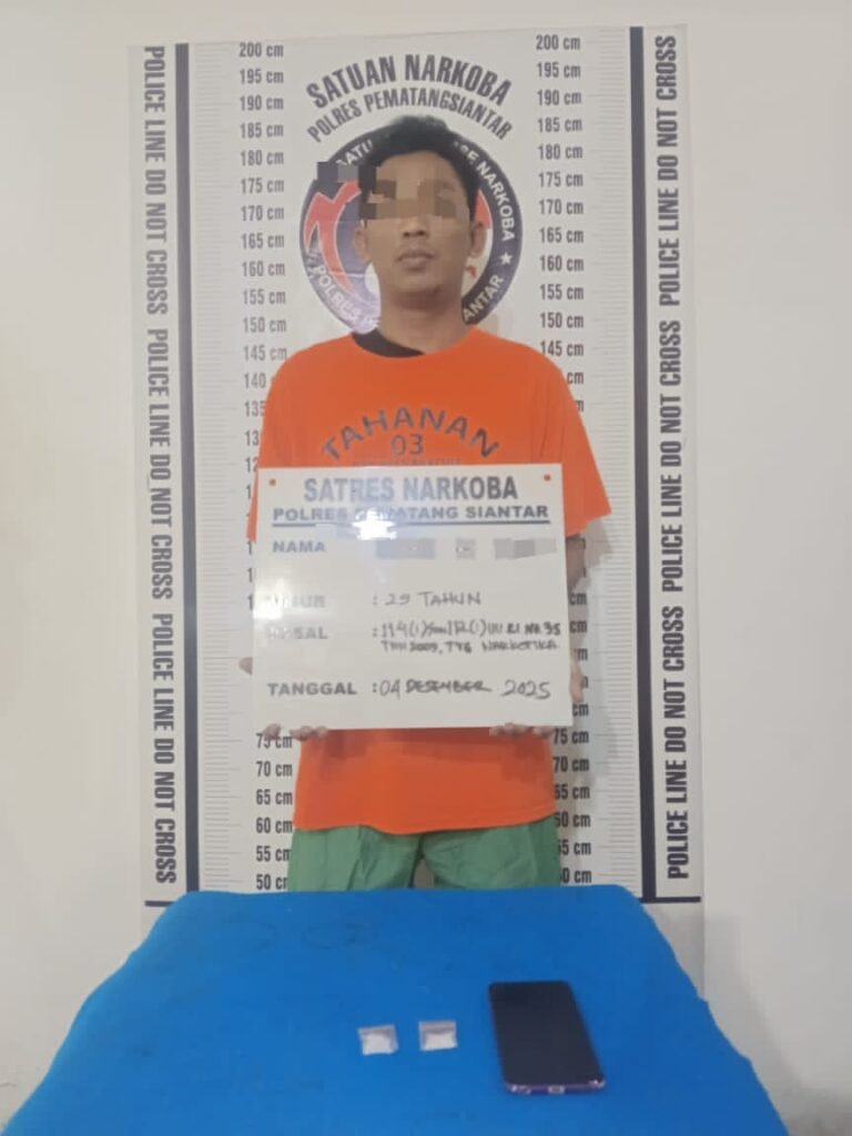 Polres Pematang Siantar Ungkap Sabu 2.32 Gram di Jalan Seram, Seorang Residivis Ditangkap