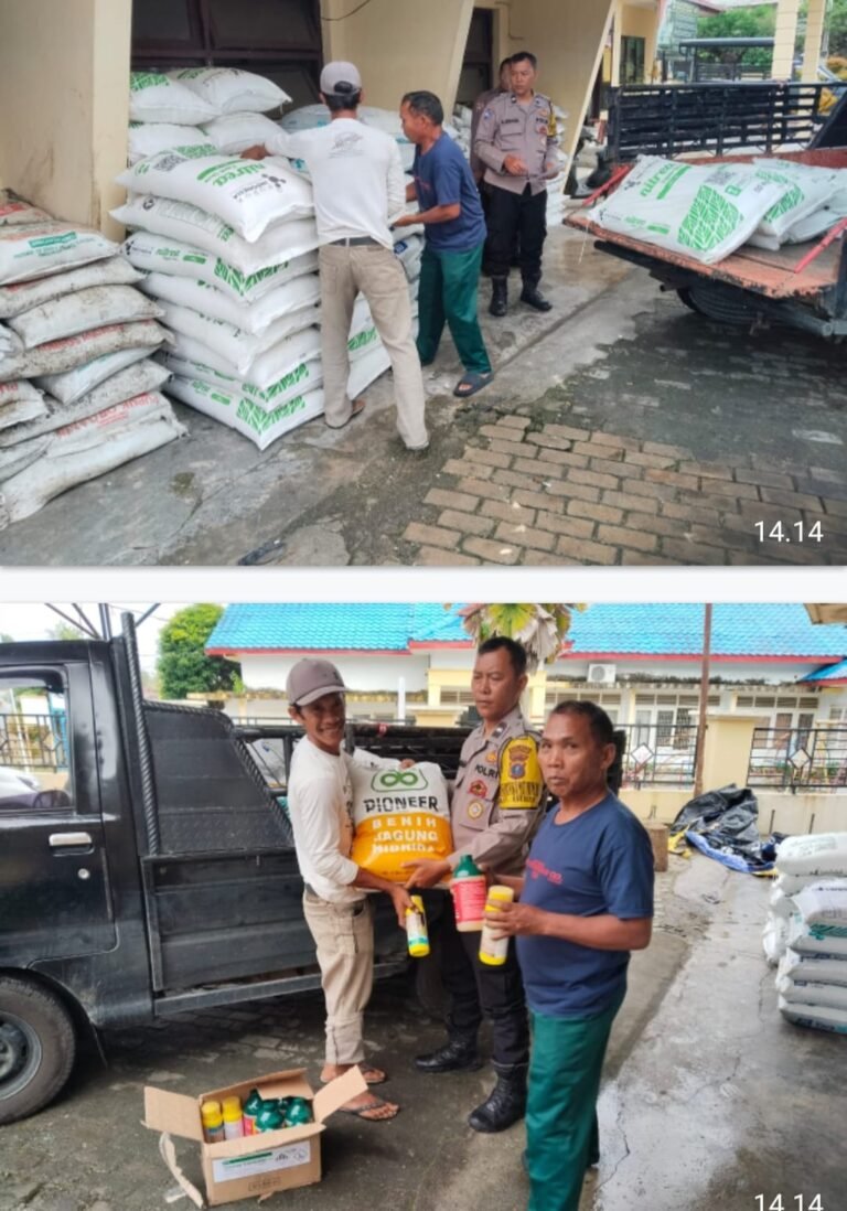 Polsek Siantar Timur Distribusikan Bantuan Pertanian Kepada Warga Petani Binaan