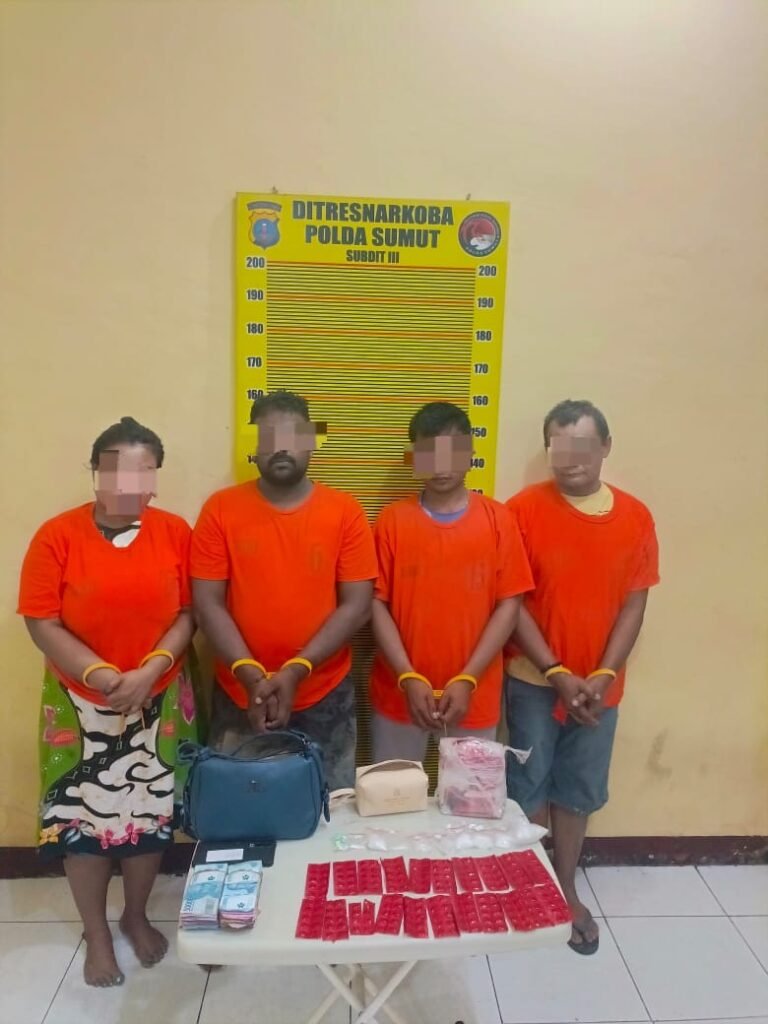 Bongkar Jaringan Sabu di Kampung Baru, Polda Sumut Amankan 4 Pelaku Dan 1 Kg Narkotika