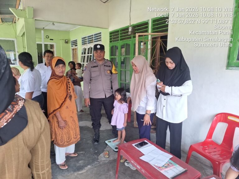 Bhabinkamtibmas Polsek Siantar Marihat Monitoring Kegiatan Posyandu Bugenfil di Sidomulyo