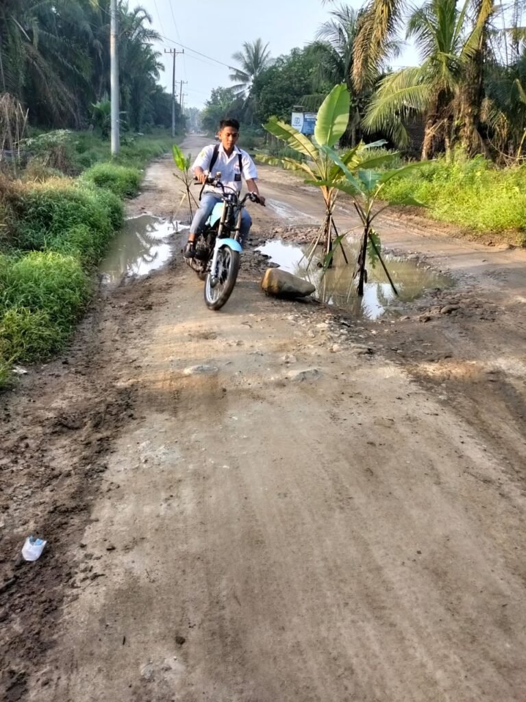 Masyarakat Desa Rahuning Satu Keluhkan Jalan Rusak