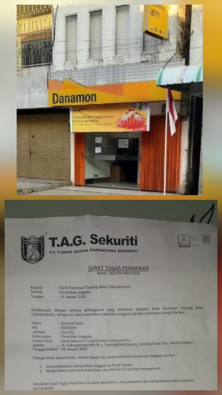 Meris! Satpam Bank Danamon Cabang Tanjungbalai di PHK Sepihak Melalui WhatsApp