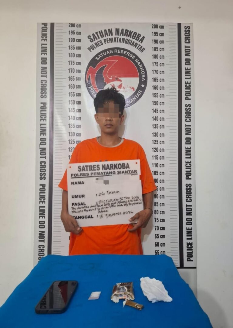 Polres Pematang Siantar Amankan Laki Laki Asal Riau Diduga Miliki Sabu 1.42 Gram