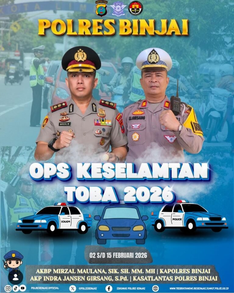 Polres Binjai Gelar Operasi Keselamatan Toba 2026 Selama 14 Hari