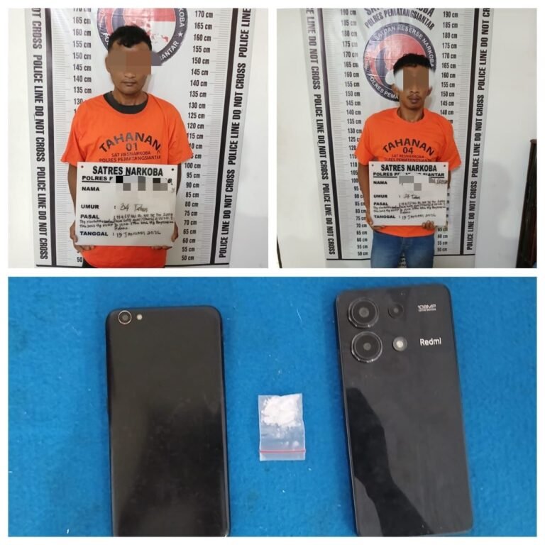 Polres Pematang Siantar Tangkap Dua Terduga Pemilik Sabu 1,35 Gram di Jalan Singosari