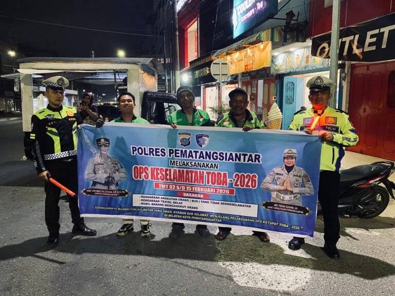 Sat Lantas Polres Pematang Siantar Penling Dan Sosialiasi Ops Keselamatan Toba 2026 Malam Hari