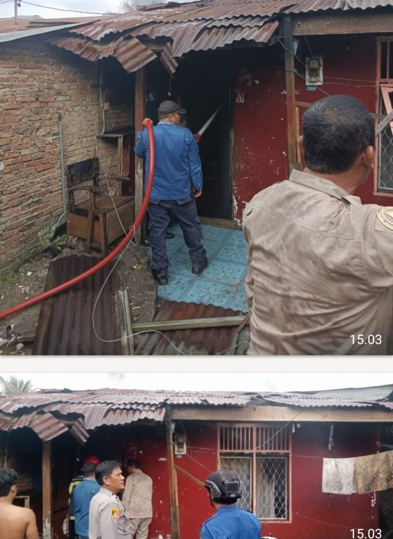 Polsek Siantar Timur Respon Cepat Cek TKP Kebakaran  di Gang Tondang Kelurahan Tomuan