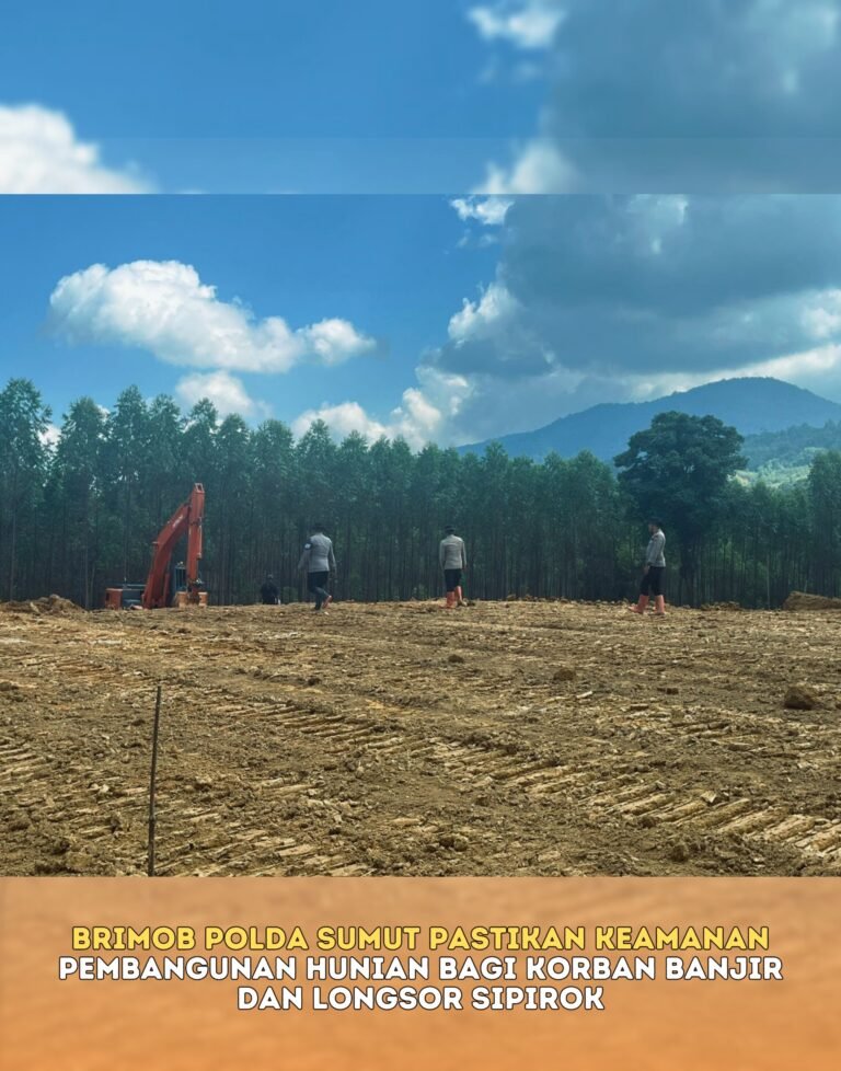 Brimob Polda Sumut Pastikan Keamanan Pembangunan Hunian Bagi Korban Banjir Dan Longsor Sipirok