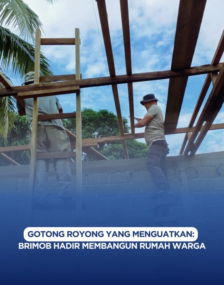 Gotong Royong yang Menguatkan, Brimob Hadir Membangun Rumah Warga