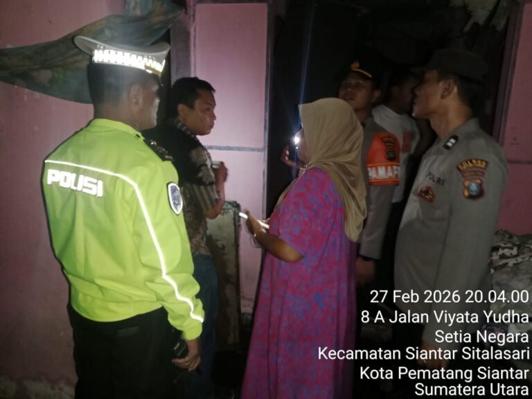 Satu Unit Rumah Semi Permanen Terbakar, Polres Pematang Siantar Cek di Jalan Viyata Yudha