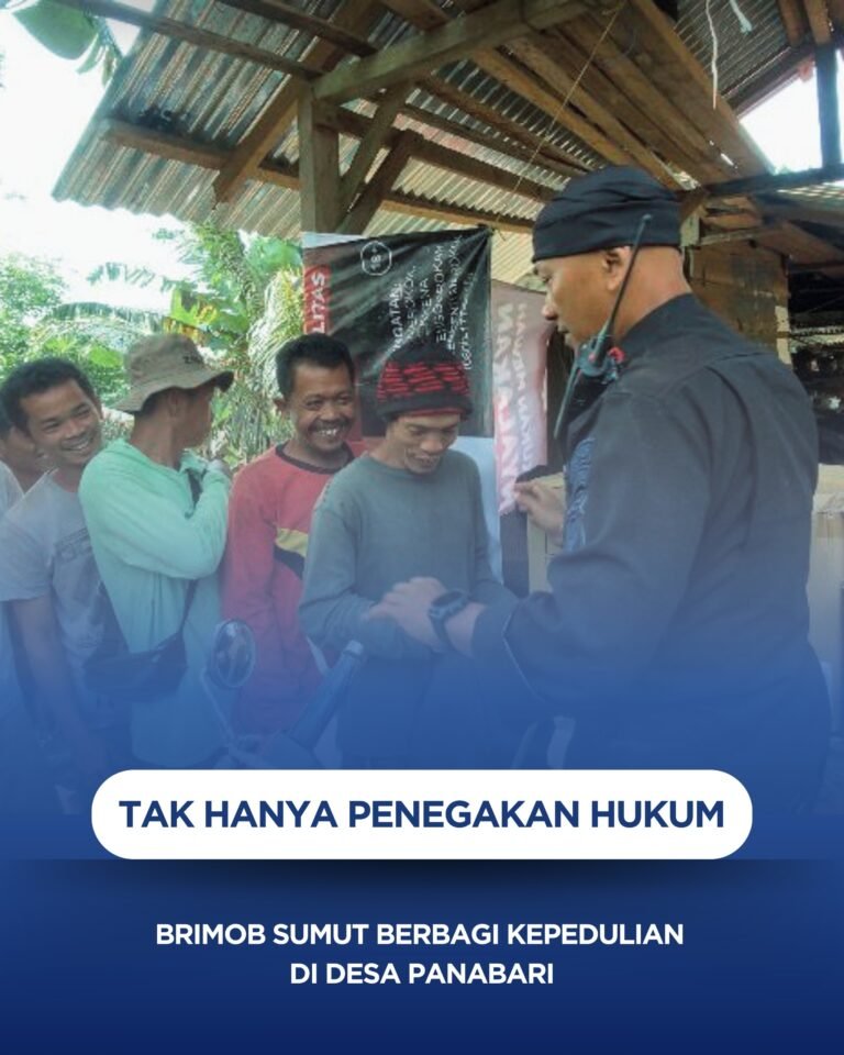 Tak Hanya Penegakan Hukum, Brimob Sumut Berbagi Kepedulian di Desa Panabari