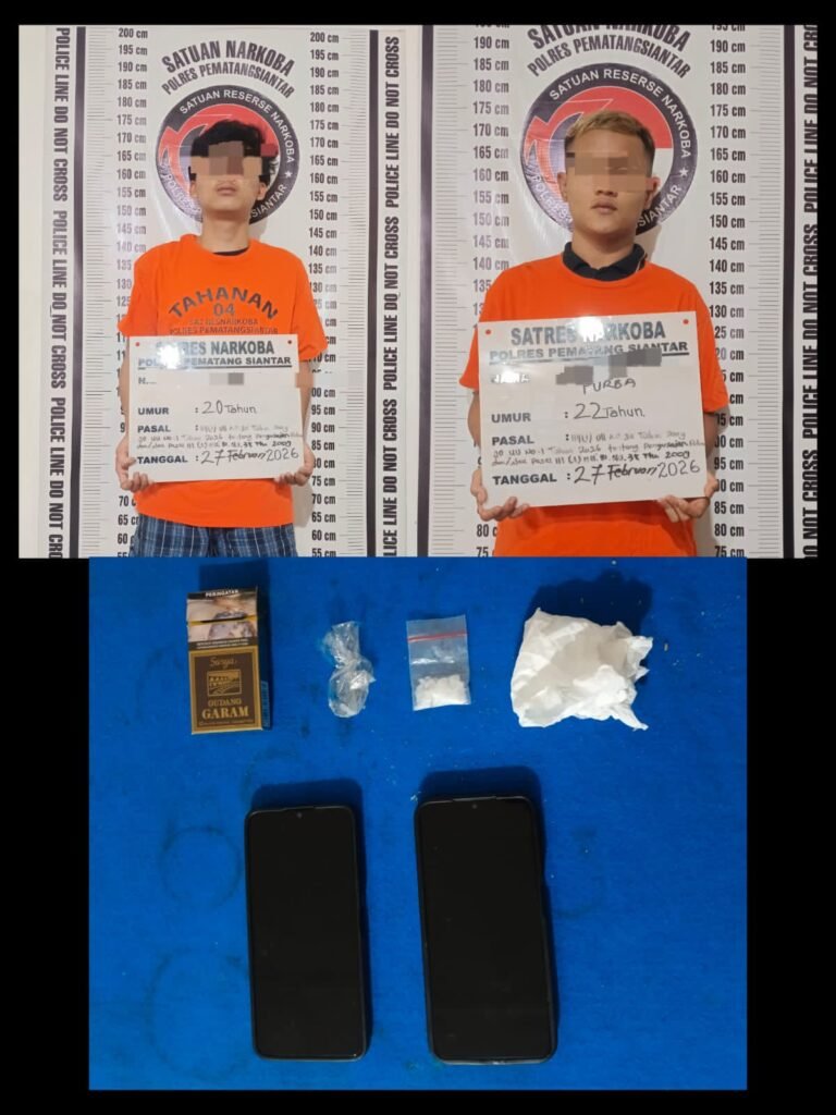 Sat Res Narkoba Polres Pematang Siantar Berhasil Amankan Dua Pemuda Miliki 2 Paket Sabu