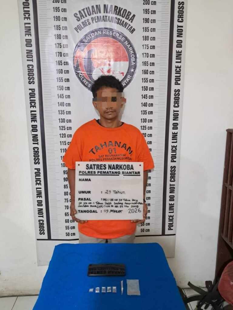 Sat Res Narkoba Polres Pematang Siantar Tangkap Pemilik 5 Paket Sabu di Halaman Hotel