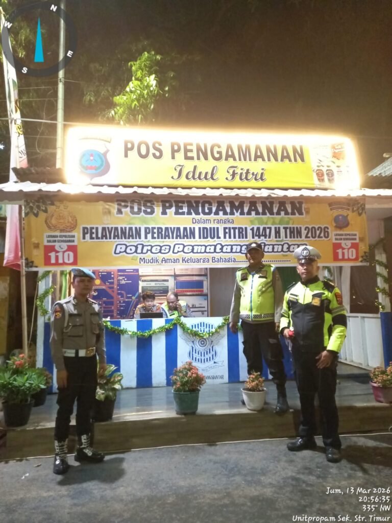 Sipropam Polres Pematang Siantar Cek Personil Pos Pam Ops Ketupat Toba 2026 Malam Hari