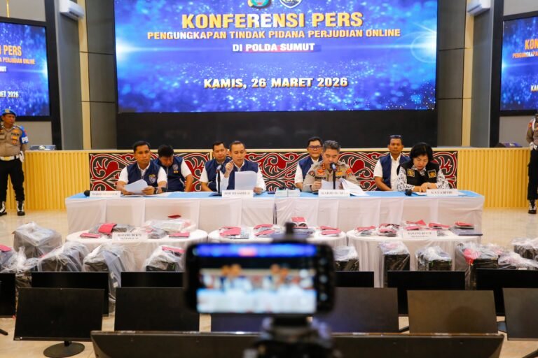 Judi Online di Medan Raup Omzet Diduga Rp7 Miliar, Polda Sumut Sita Puluhan Perangkat Dan Rekening