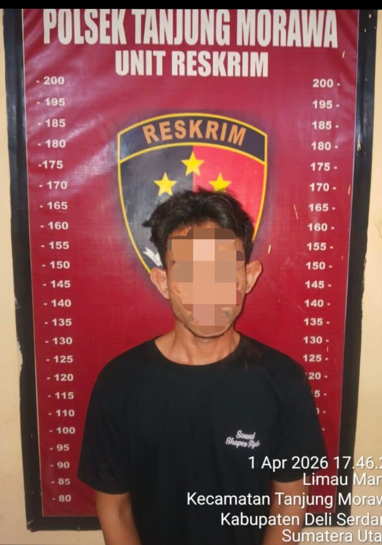 Unit Reskrim Polsek Tanjung Morawa Amankan Terduga Pelaku Pencurian Sepeda Motor di Desa Limau Manis