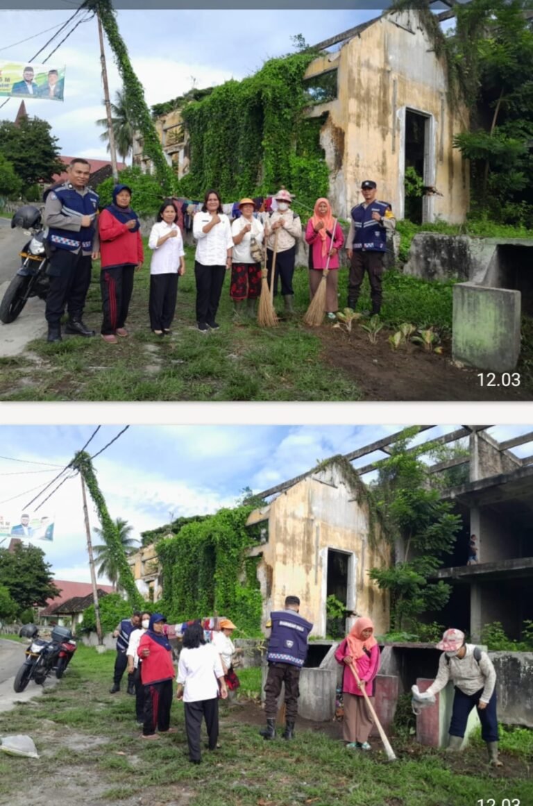 Ciptakan Hidup Sehat Dan Bersih, Polsek Siantar Selatan Gotong Royong Bersama