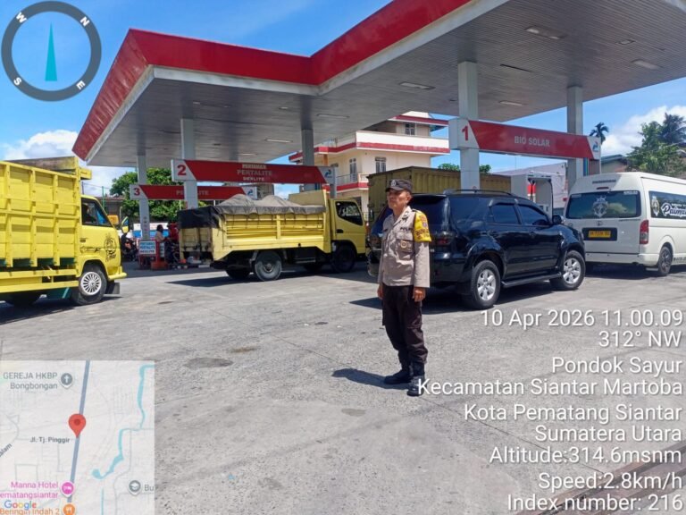Polsek Siantar Martoba Monitoring Dan Pengamanan Penyaluran BBM di SPBU