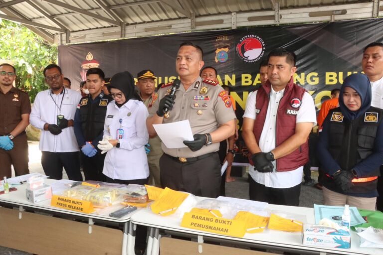 Polres Batu Bara Press Rilis Ungkap Kasus Narkoba Dan Musnahkan 1.210,07 Gram Narkotika