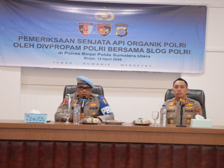 Waskat Penggunaan Senjata Api Dinas, Div Propam Polri Gelar Rik Senpi di Polres Binjai