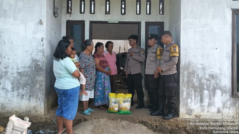 Berintegritas Dan Melayani, Polsek Siantar Martoba Berikan Bantuan Kepada Warga Terkena Bencana Alam