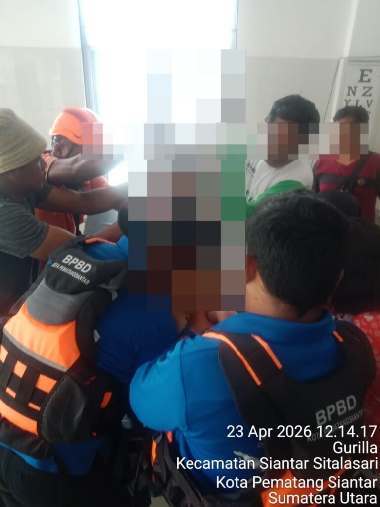 Polsek Siantar Martoba Cek TKP Anak 5,5 Tahun Meninggal Tenggelam di Sungai Parbesi