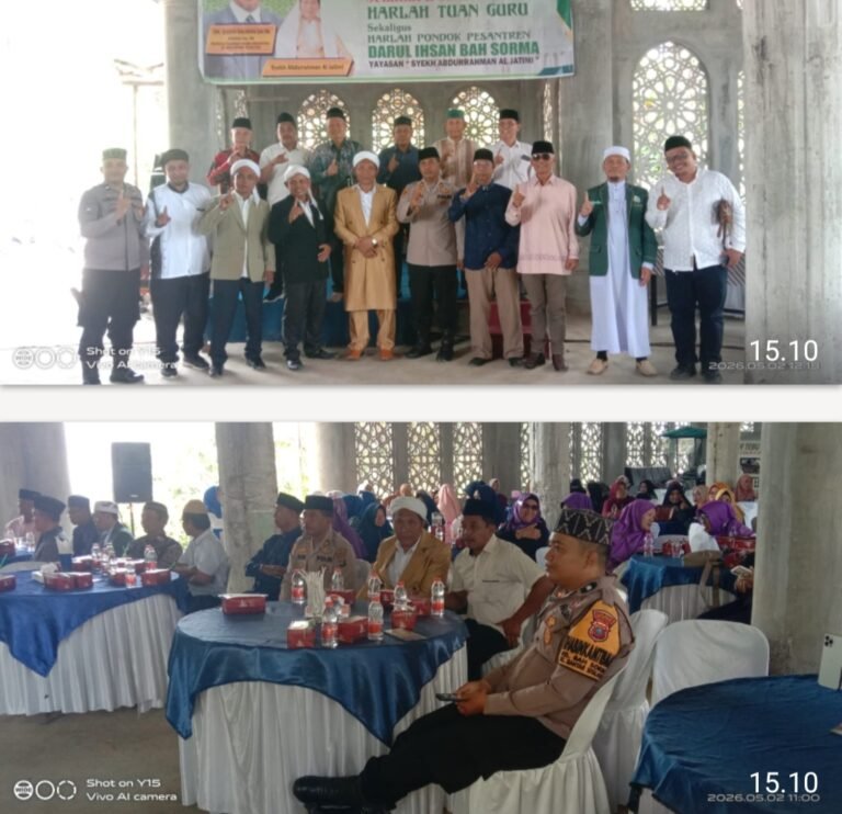 Polres Pematang Siantar Hadiri Harlah Tuan Guru Dan Ponpes Darul Ihsan Bah Sorma Yayasan Syekh Abdurrahman Al-Jatimi