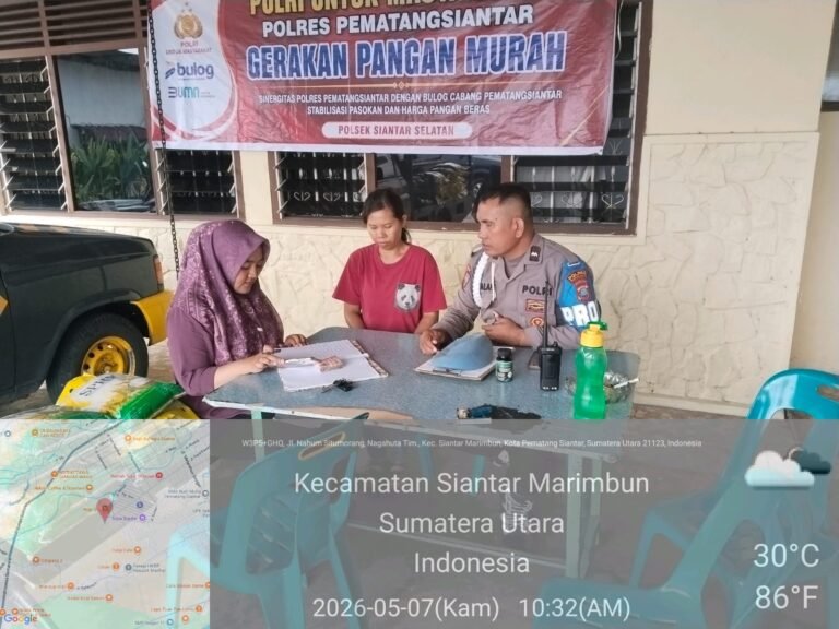 Polsek Siantar Selatan GPM, 74 Sak Beras SPH Habis Terjual