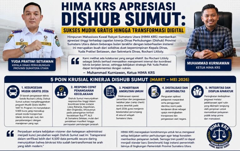 HIMA KRS Apresiasi Dishub Sumut : Sukses Mudik Gratis Hingga Transformasi Digital