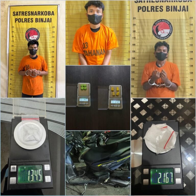 Dalam Sehari 3 Pengedar Narkoba Diamankan Polres Binjai Dari TKP Berbeda