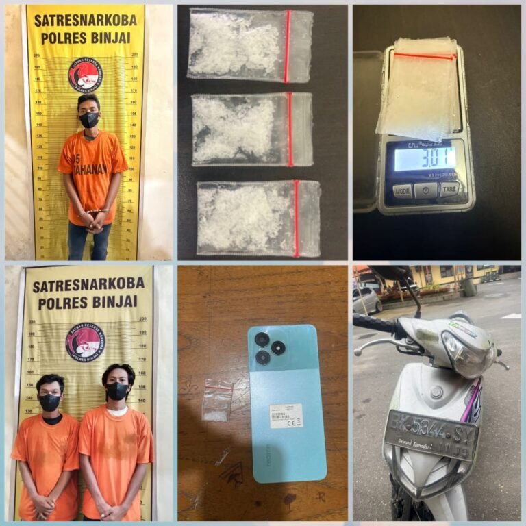 Satu Pengedar Dan Dua Pengguna Narkoba Diciduk Polres Binjai