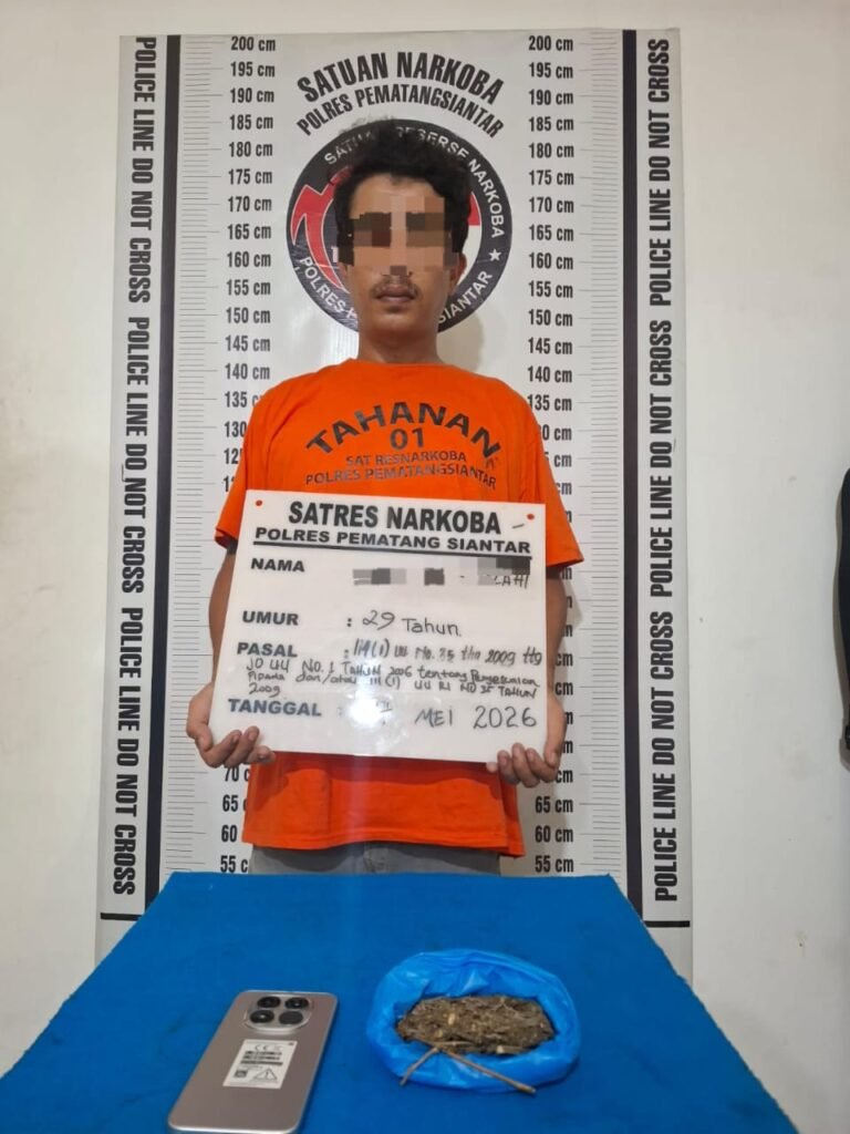 Polres Pematang Siantar Amankan Pemilik Ganja 21,66 Gram di Jalan Sitalasari