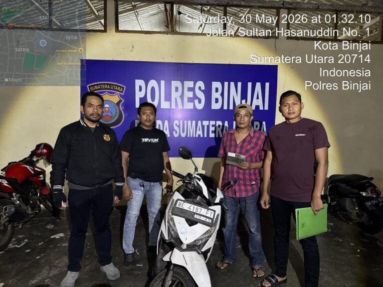 Team Khusus Anti Begal 1.1 Polres Binjai berhasil Amankan Sepeda Motor Hasil Curian di Kabupaten Langsa Yang Melintas di wilayah Kota Binjai