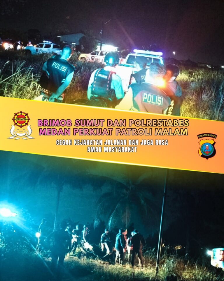 Brimob Sumut Dan Polrestabes Medan Perkuat Patroli Malam, Cegah Kejahatan Jalanan Dan Jaga Rasa Aman Masyarakat