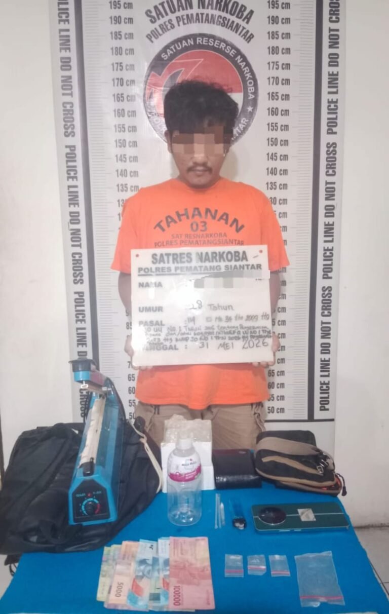 Miliki 3 Paket Sabu, Polres Pematang Siantar Amankan JBS Dirumahnya
