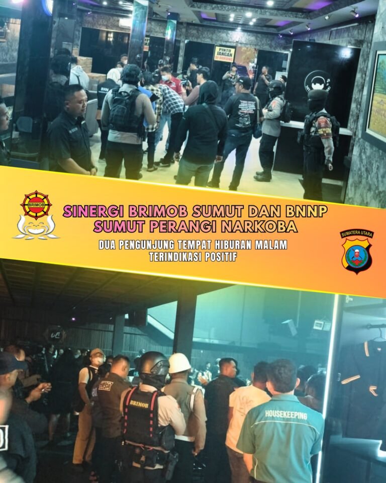 Sinergi Brimob Sumut Dan BNNP Sumut Perangi Narkoba, Dua Pengunjung Tempat Hiburan Malam Terindikasi Positif