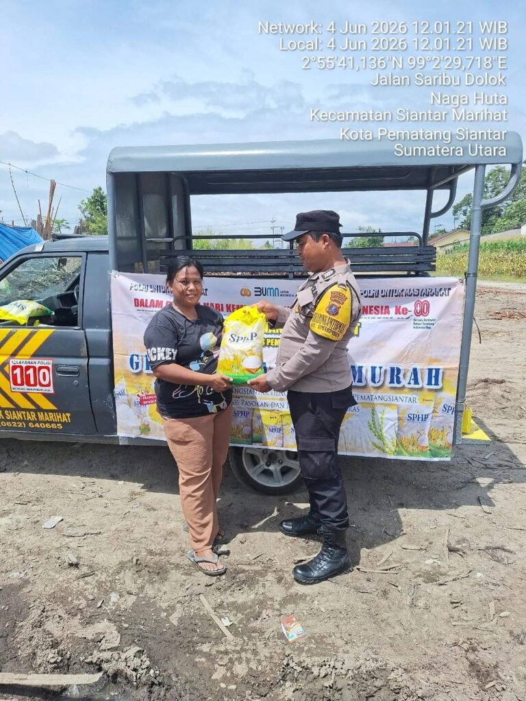 GPM Polsek Siantar Marihat Disambut Antusias Masyarakat, Beras SPHP Habis Disalurkan