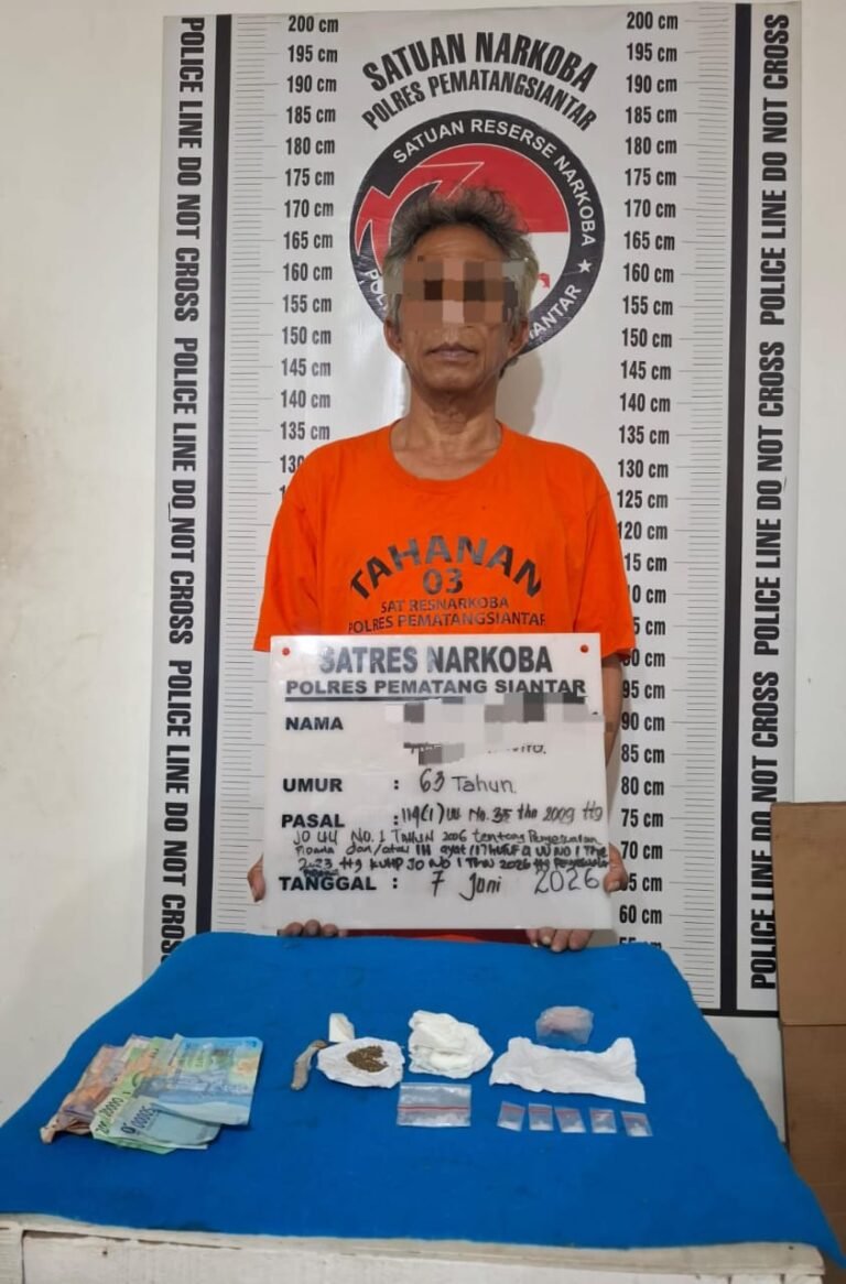 Ungkap Peredaran Narkoba, Polres Pematang Siantar Amankan AM Didepan Rumah