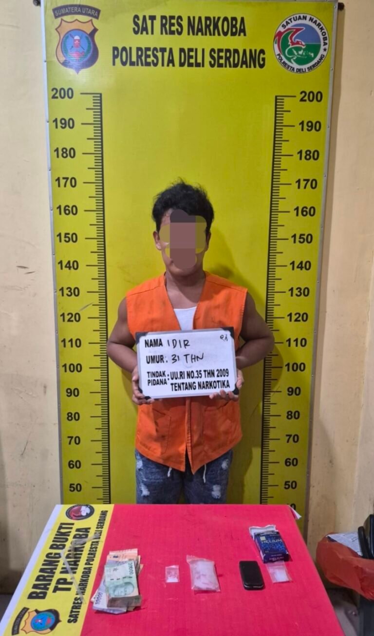Sat Narkoba Polresta Deli Serdang Amankan Pria Yang Menyimpan Sabu di Pantai Labu