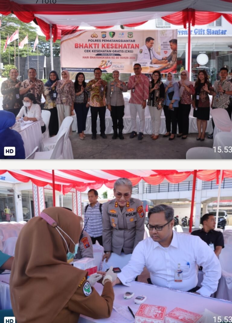 Polres Pematang Siantar Laksanakan Pemeriksaan Kesehatan Gratis Kepada Masyarakat Sambut HUT Bhayangkara ke 80 Tahun