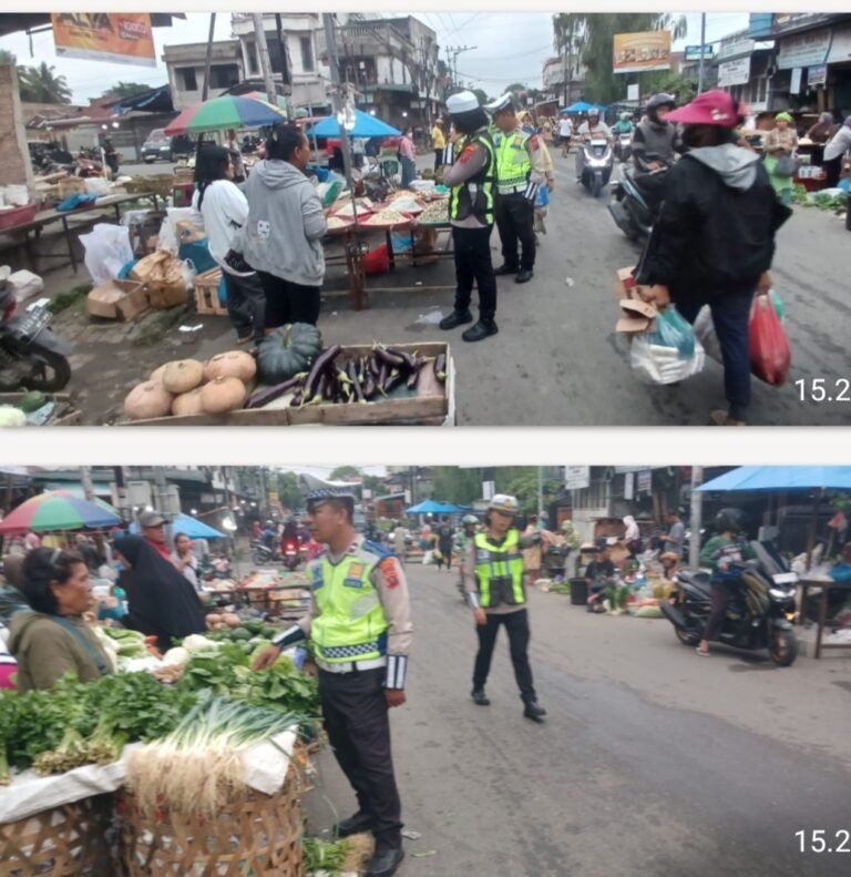 Sat Lantas Polres Pematang Siantar Laksanakan Dikmas Lantas Penling – Penluh di Jalan di Pasar Dwikora