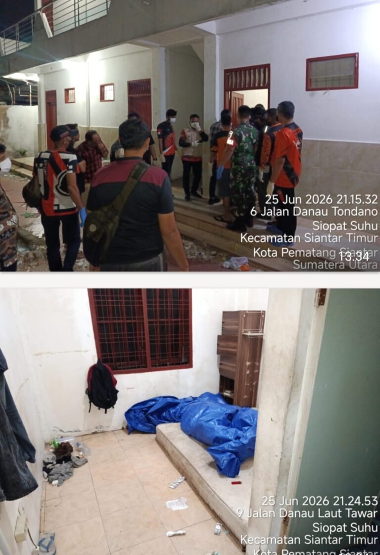 Polsek Siantar Timur Cek TKP Temuan Mayat di Rumah Kos Jalan Danau Tondanau