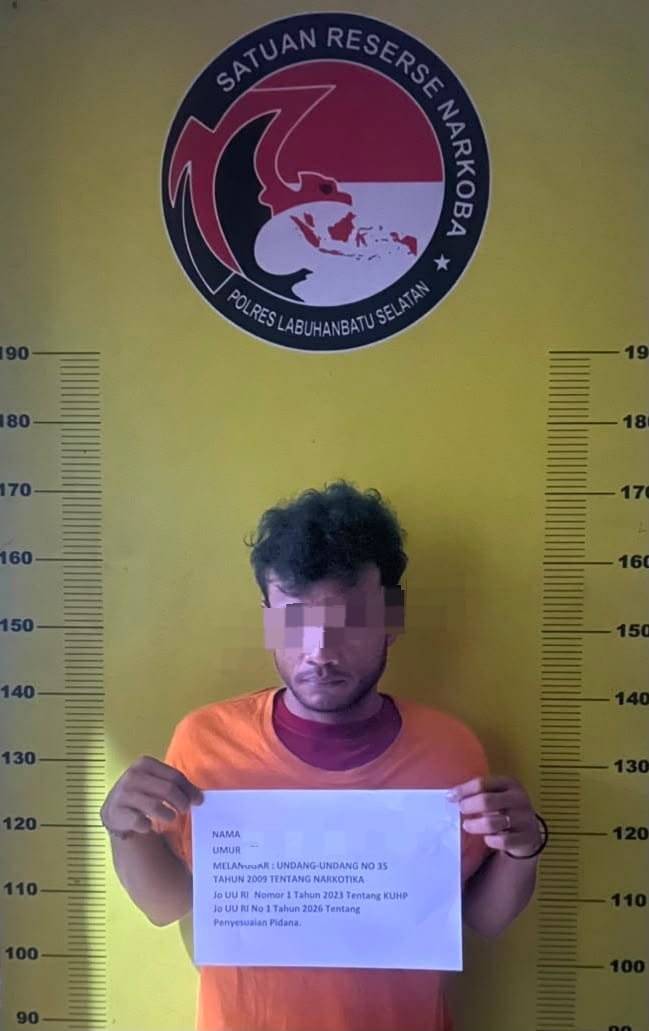 Polres Labusel Berhasil Ungkap Kasus Peredaran Narkotika, Seorang Pria Diamankan Dengan Barang Bukti Sabu 8,20 Gram