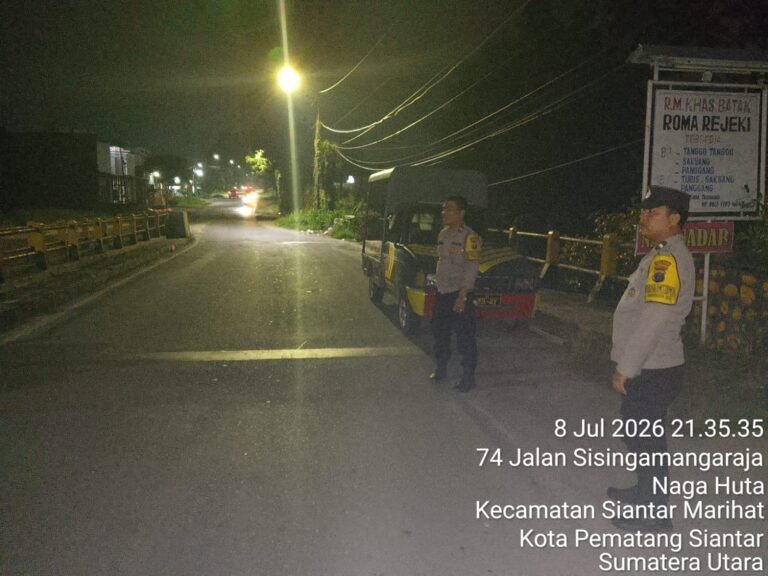 Polsek Siantar Marihat Laksanakan Patroli Antisipasi Guantibmas