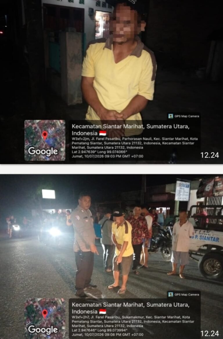Unit Gakkum Polres Pematang Siantar Cek TKP Laka Lantas di Jalan Jambu
