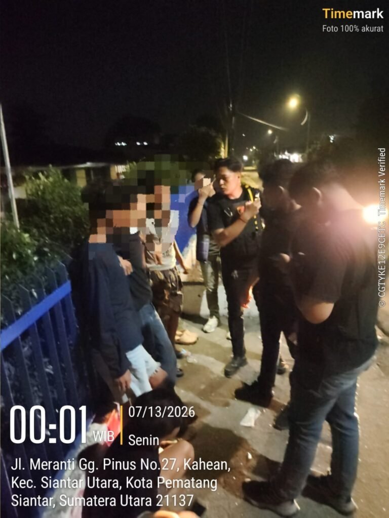 Respon Cepat Laporan Warga, Polres Pematangsl Siantar Amankan Tiga Remaja Diduga Ngelem di Jalan Meranti